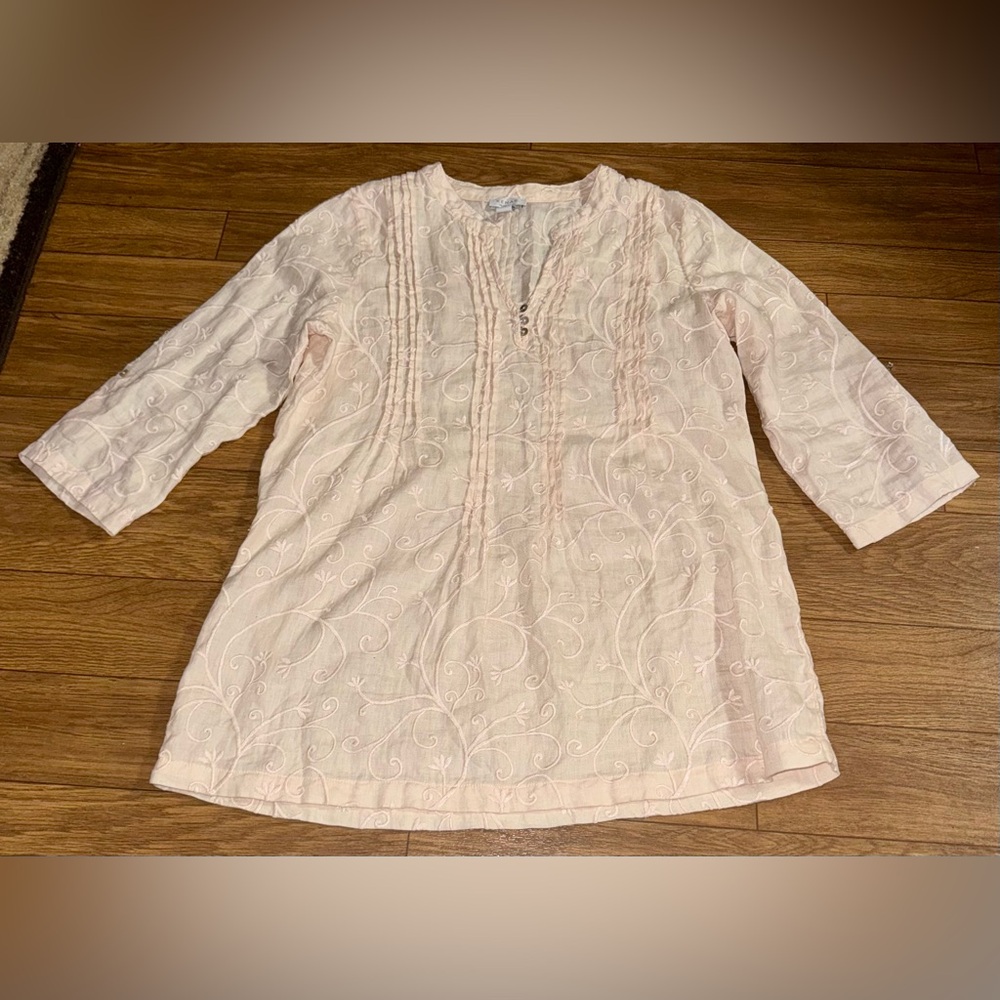 Kenar 100% Linen tunic length top large